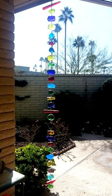 Stained glass rain chain