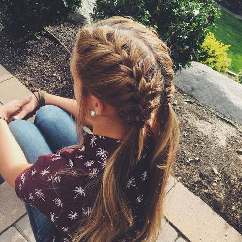 French Braid Ponytail Pigtails