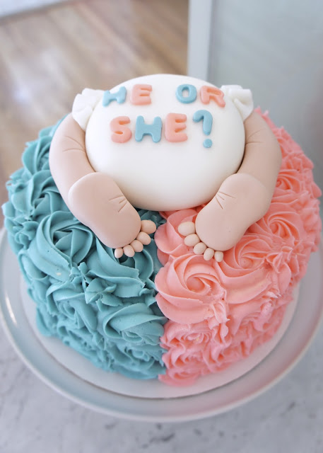 Baby butt gender reveal cake