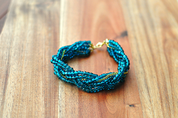 Beaded and braided bracelet
