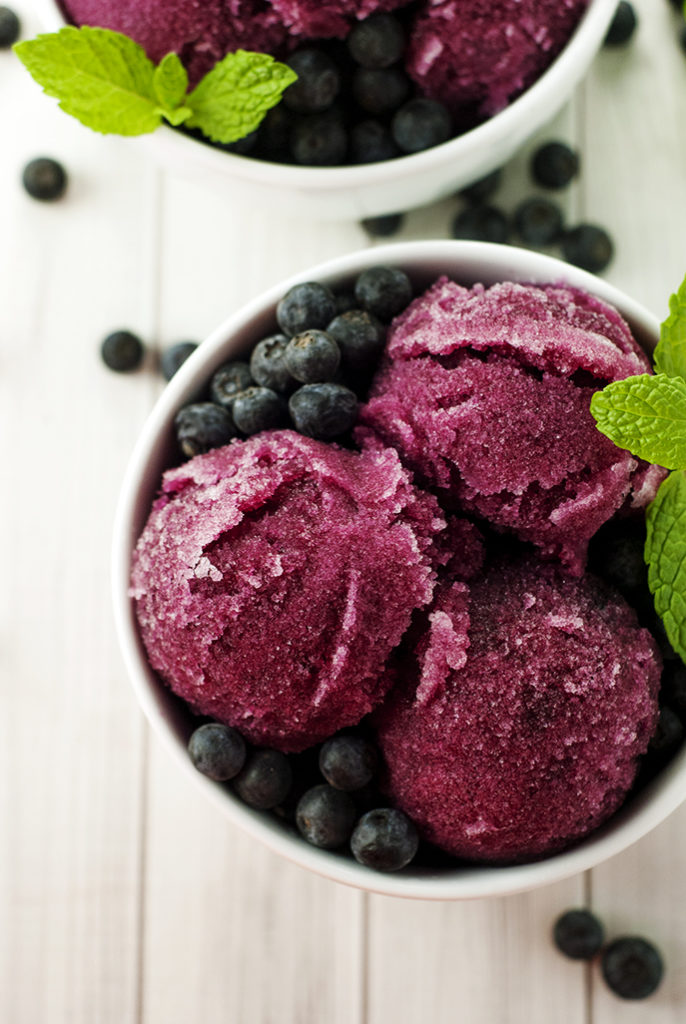 Blueberry mint sorbet