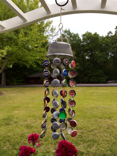 Bottle cap wind chimes