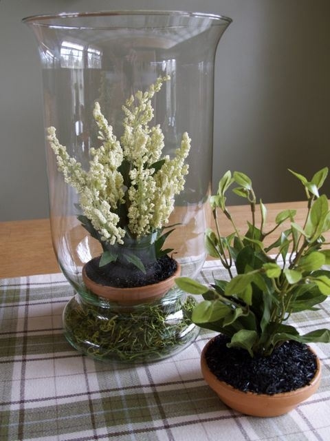 Faux dirt centrepiece