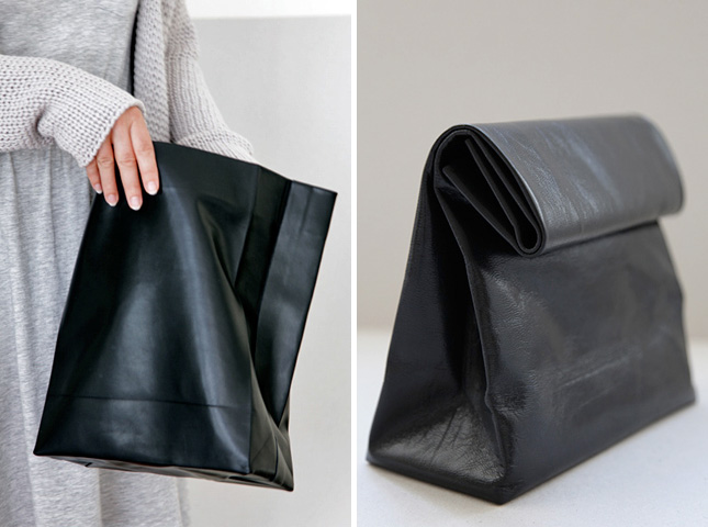 Leather lunch bag