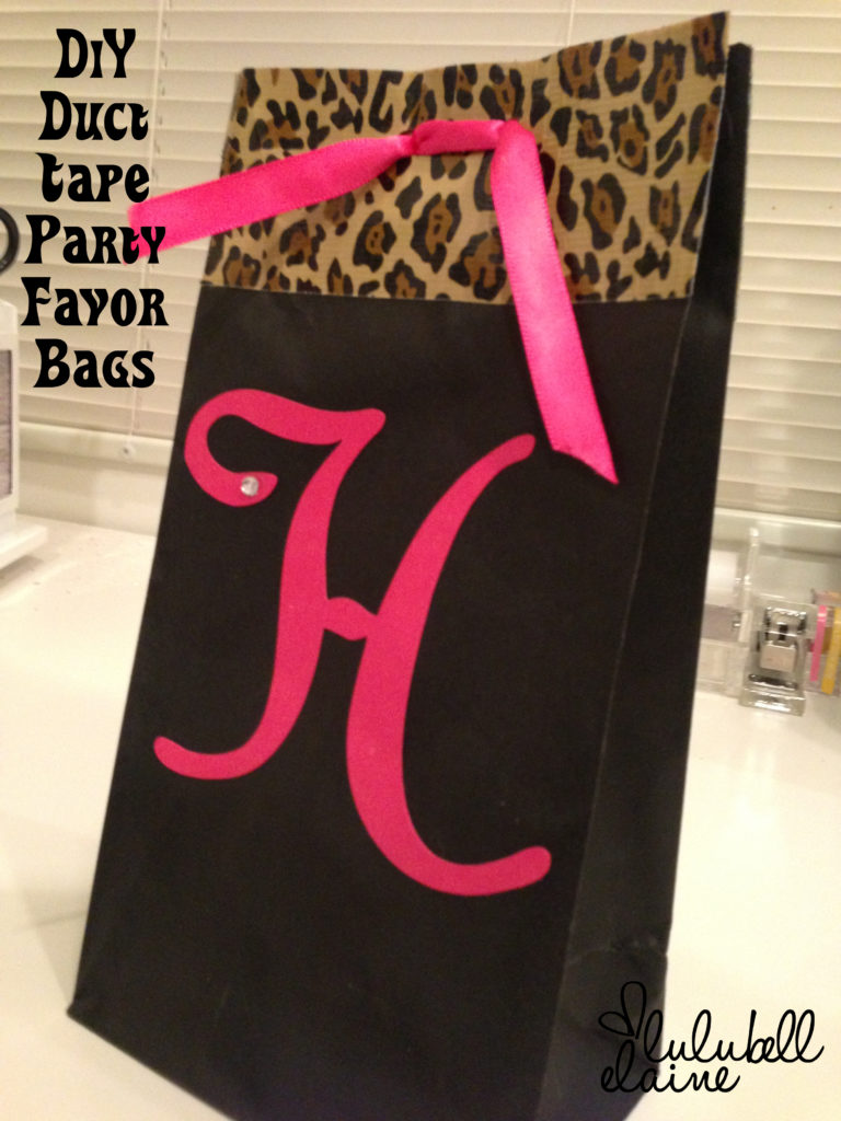 Leopard duct tape party bags