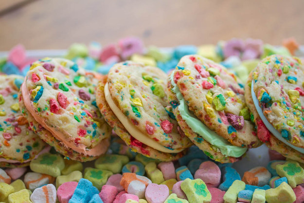 Lucky charms rainbow sandwich cookies