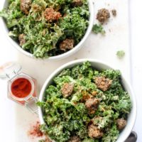 Spicy kale caesar salad