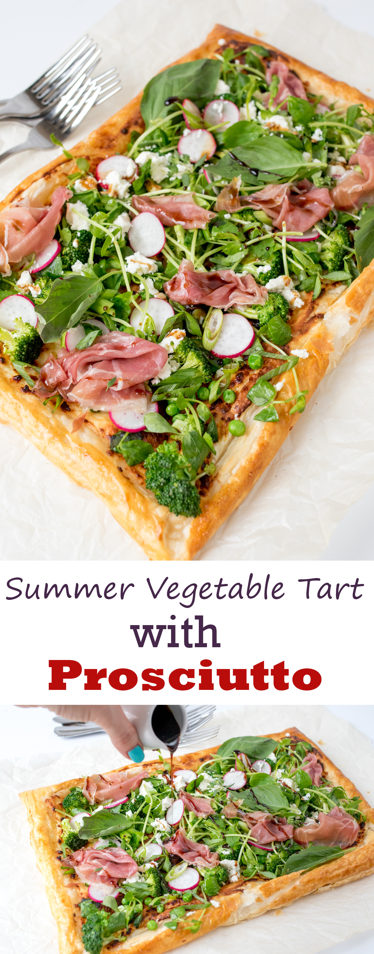 Summer Vegetable Tart with Prosciutto - a vibrant and light summer dinner.