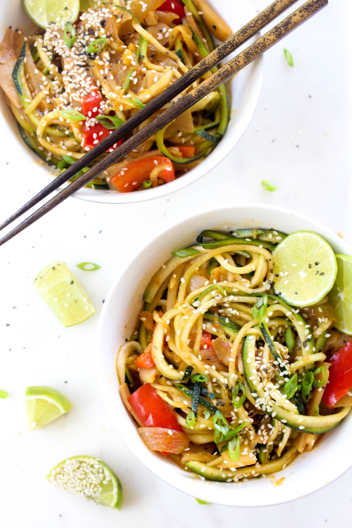 Thai red curry zoodles server