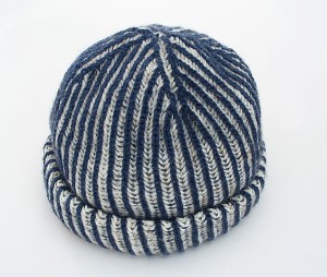 Two colour brioche hat