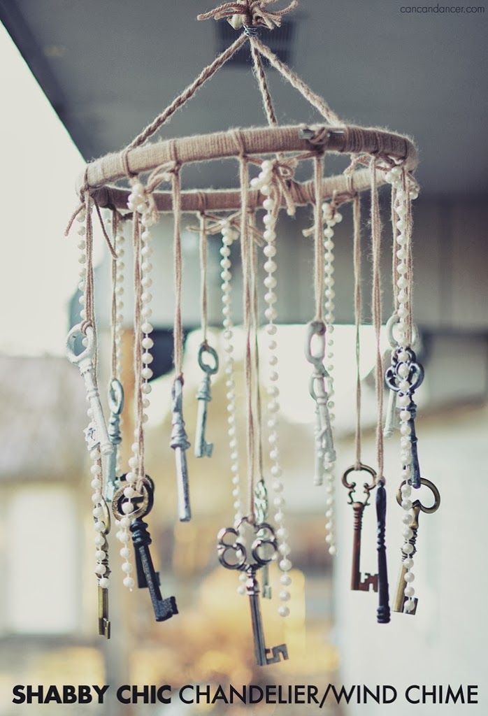 Vintage key wind chime and mobile