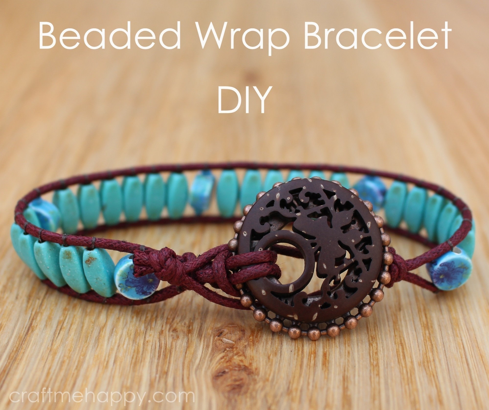 Wrap bracelet with statement bead
