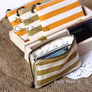 Zippered card pouch