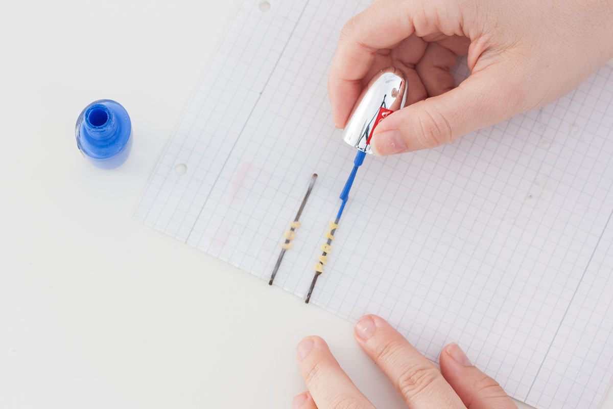 Diy lettering bobby pin paint