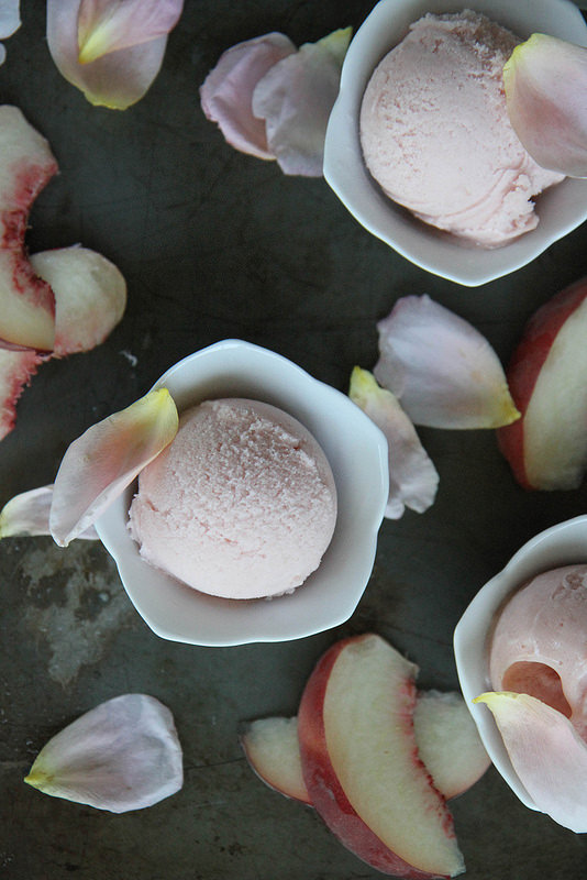 White peach and rose sorbet