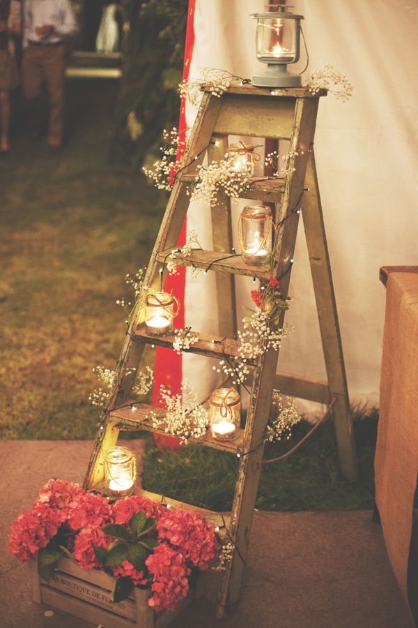 rustic ladder wedding display