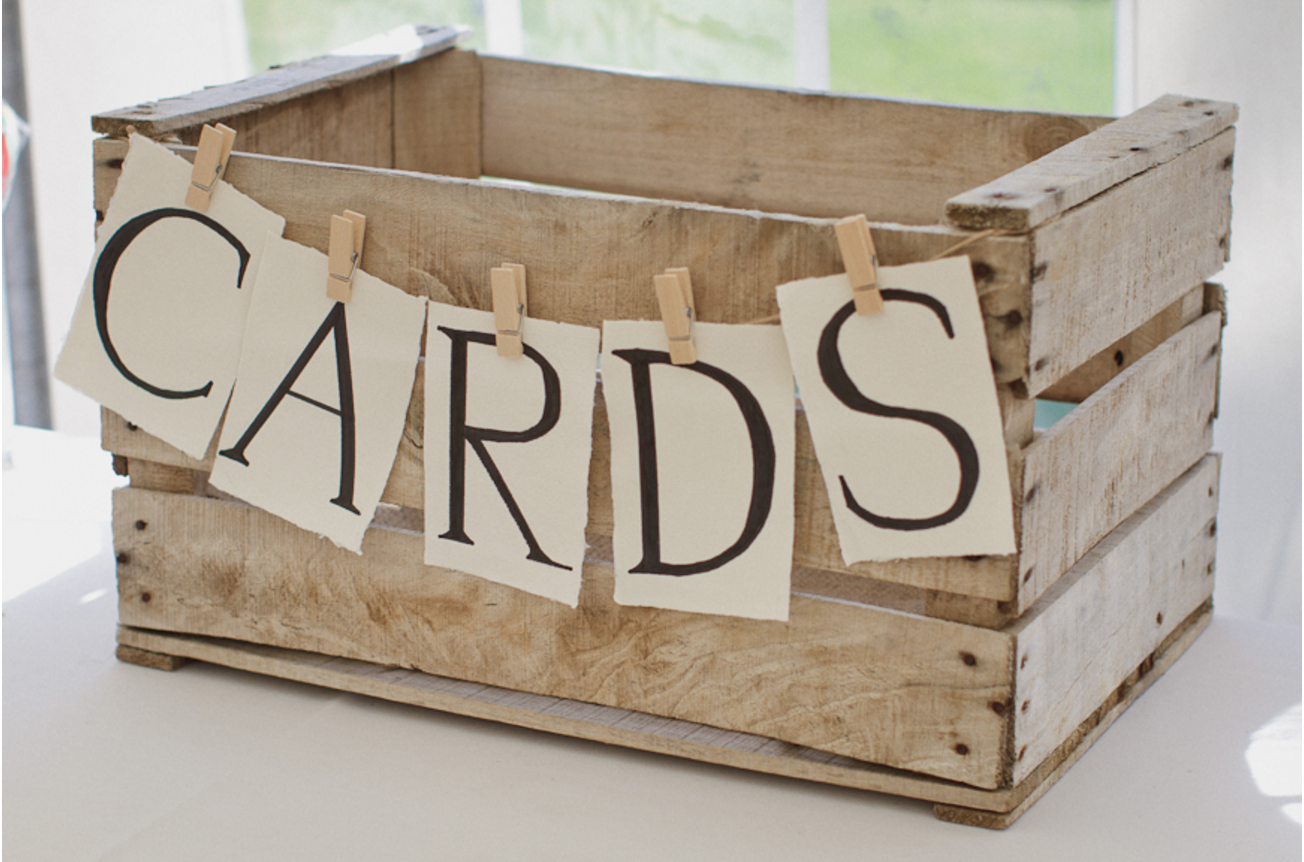 cards wooden crate rustic