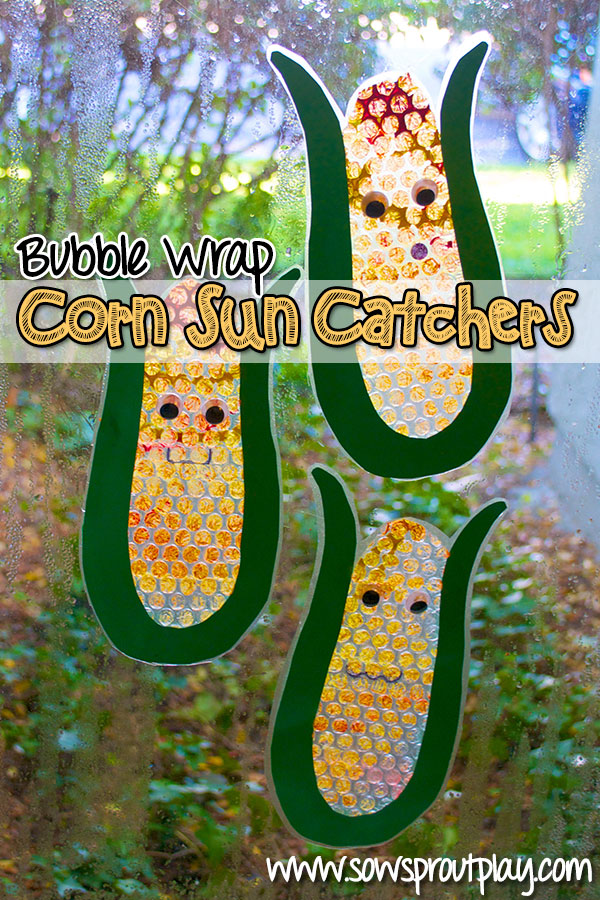 Bubble wrap corn sun catchers