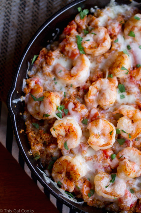 Cajun shrimp quinoa casserole