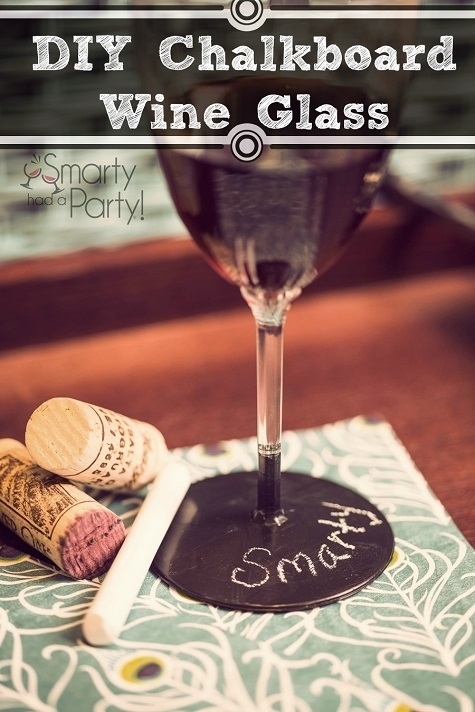 Chalk labelled wine glasses