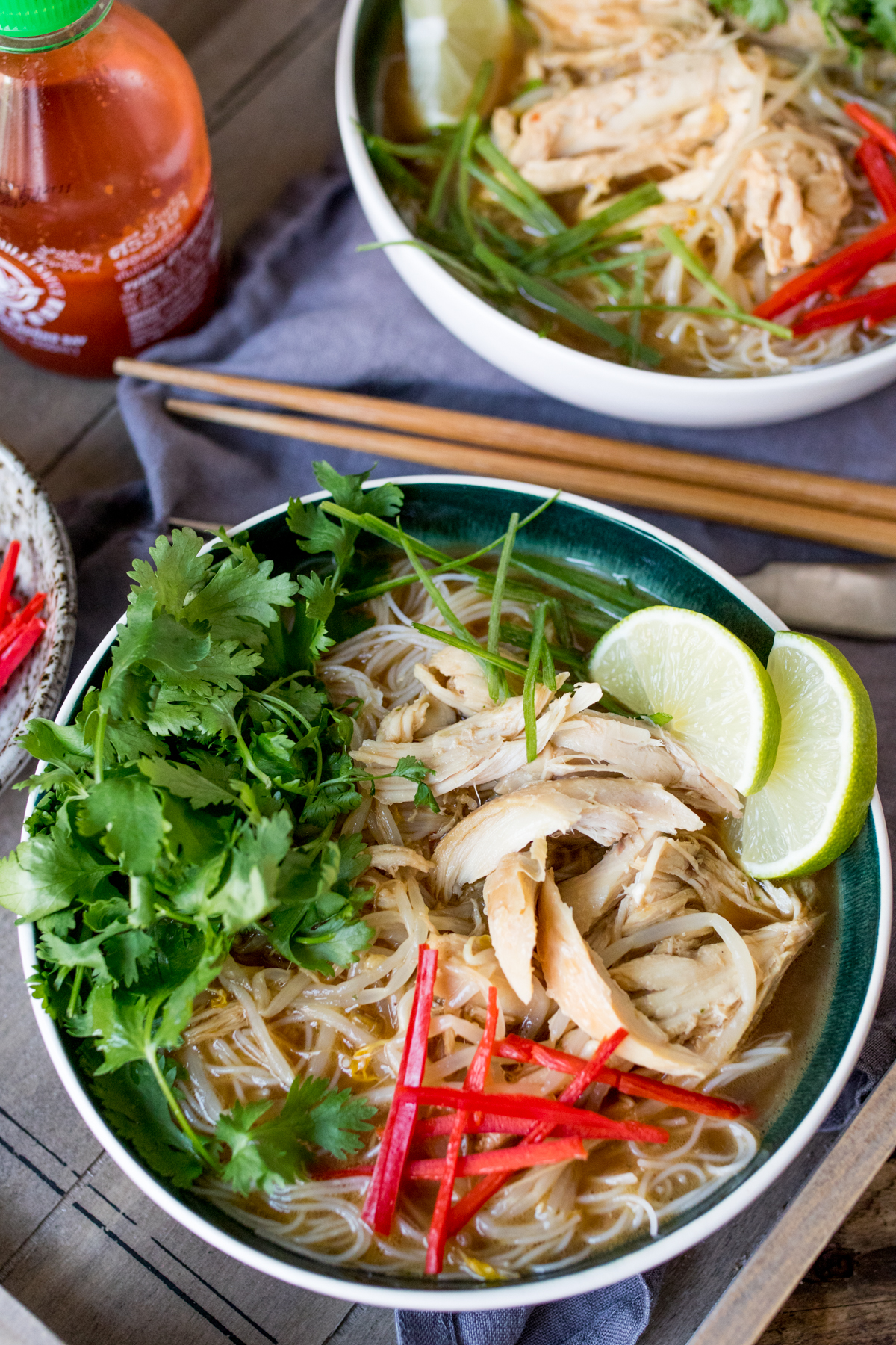 Chicken pho finished tall