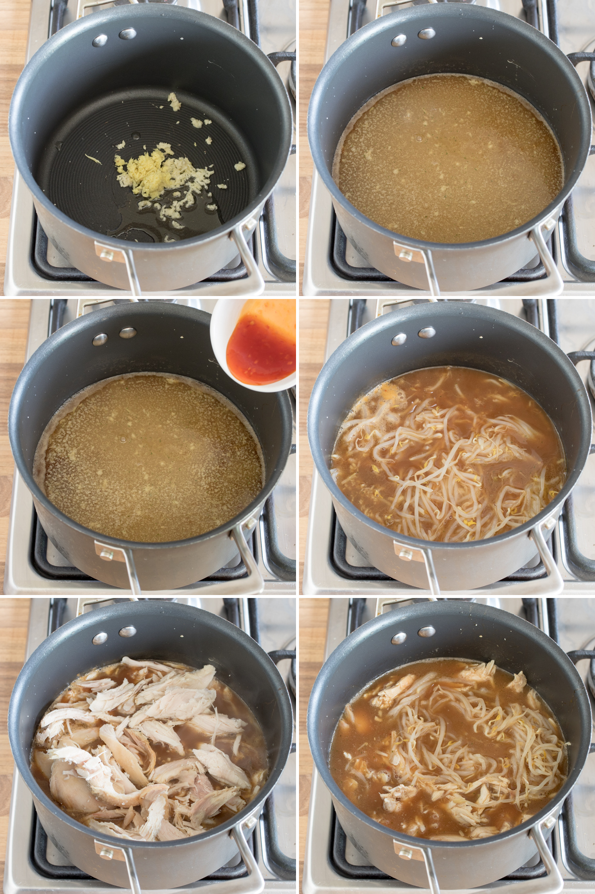 Chicken pho step 1 collage