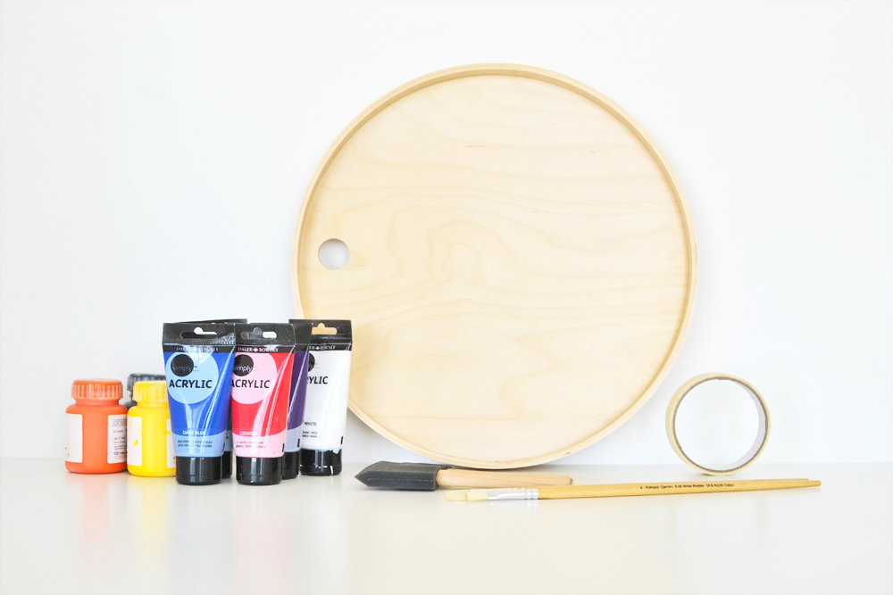 Diy abstract brushstroke tray materials