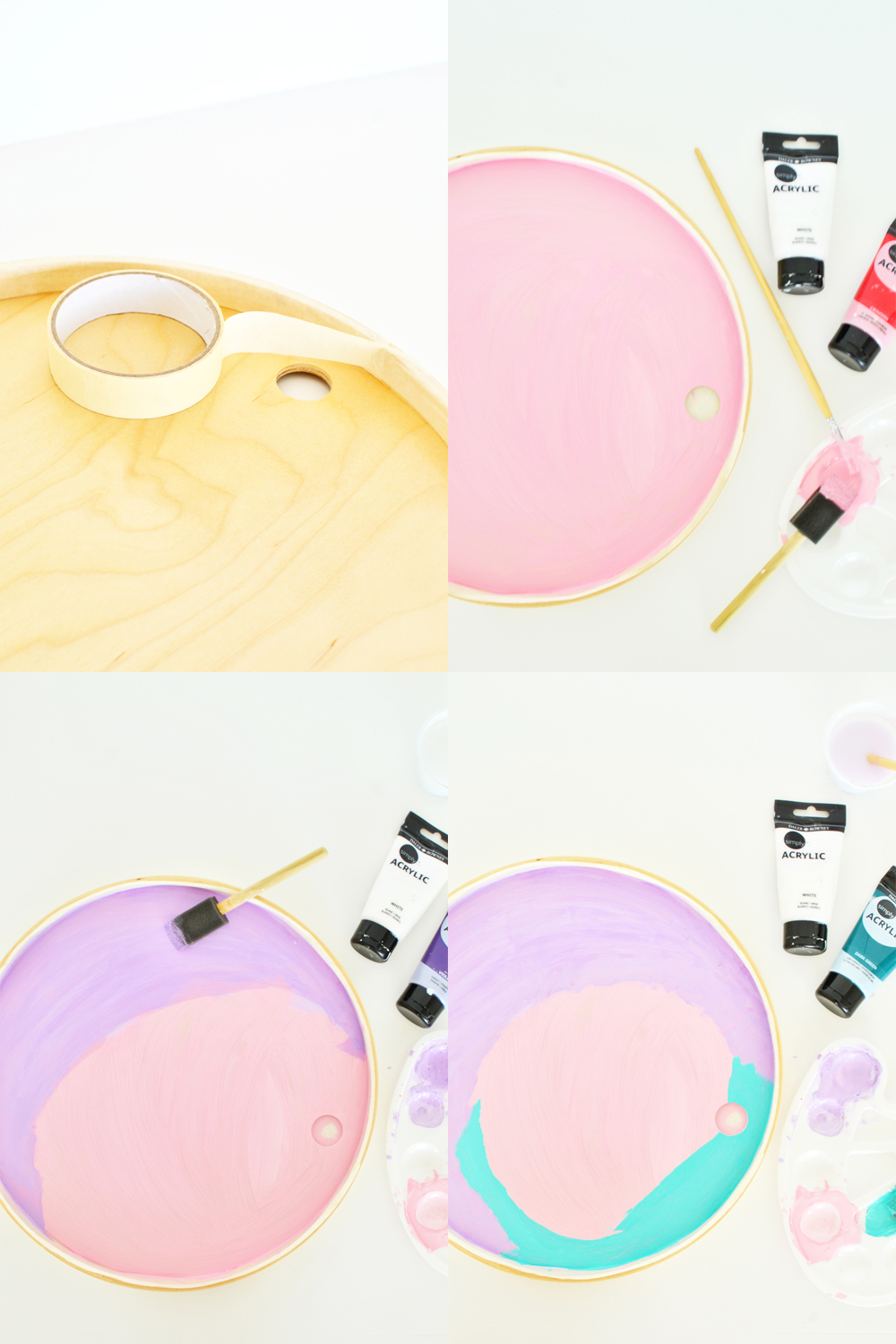 Diy abstract brushstroke tray steps cl1