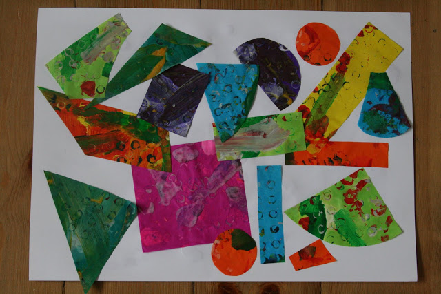 Eric carle style tissue paper art