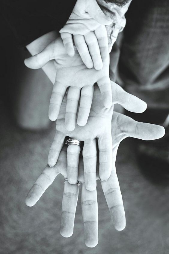 Black and White Family Photoshoot - Our Hands