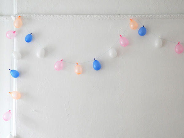 Fortune balloons on a garland