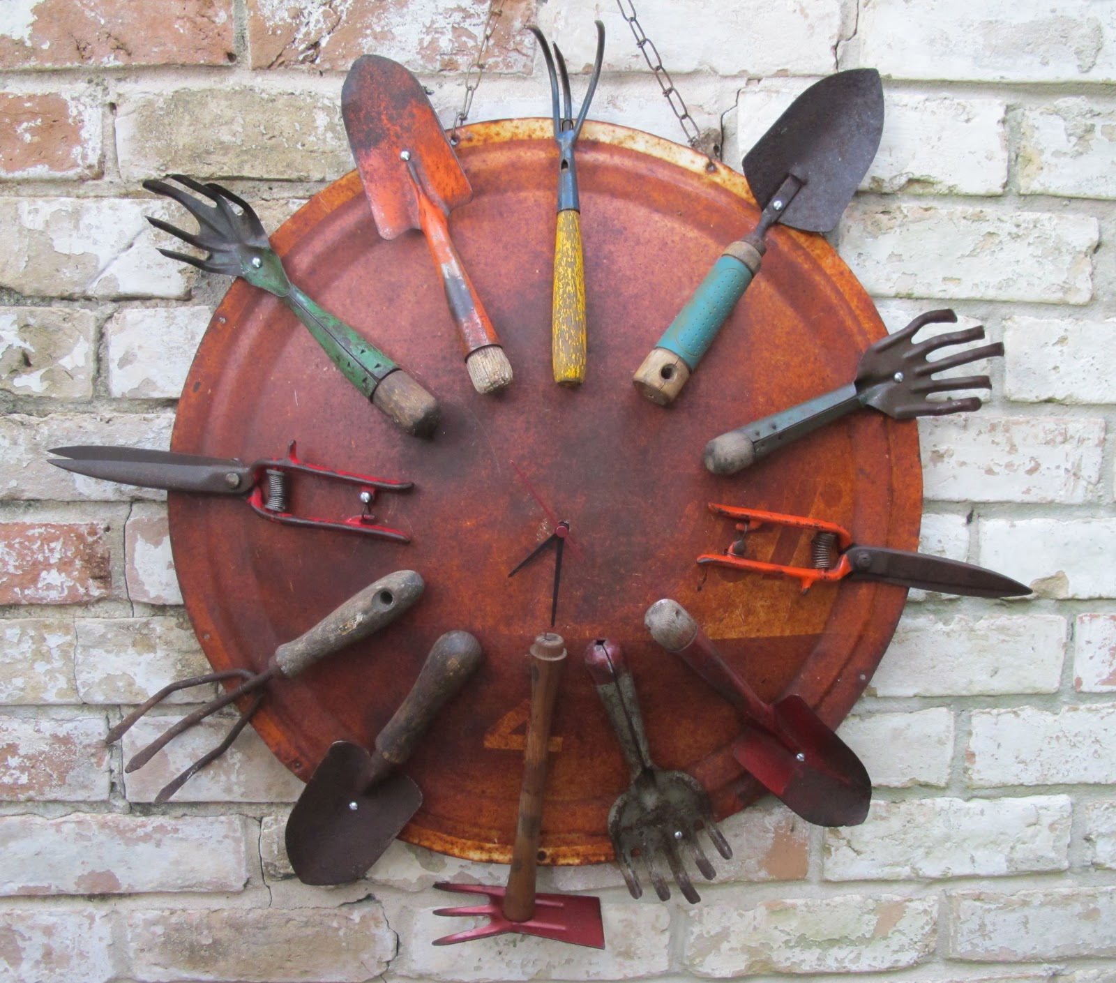 Garden tools wall clock