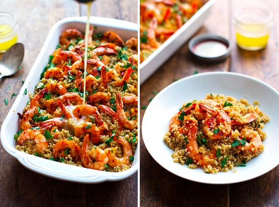 Garlic butter shrimp and quinoa