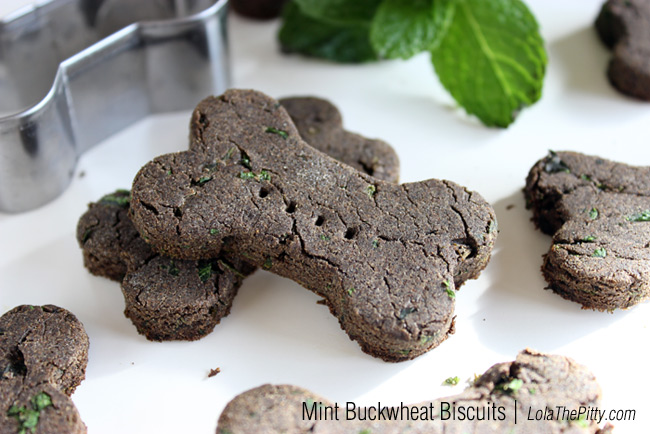 Mint buckwheat dog biscuits