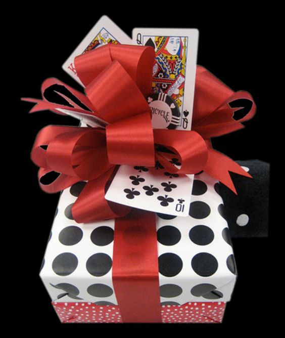 Playing card themed gift wrap