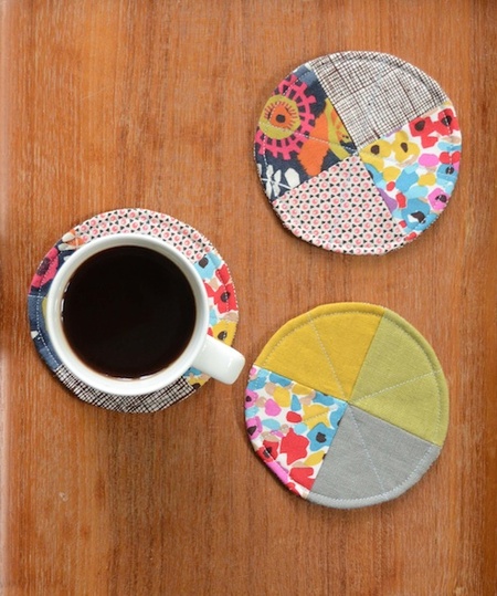 Quilted circle coasters