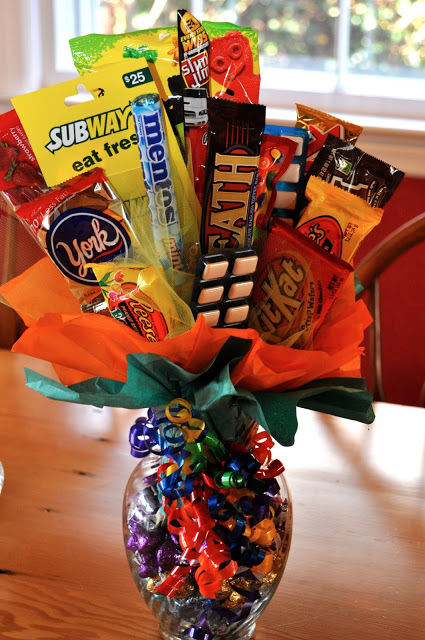 Ribbon filled candy land bouquet