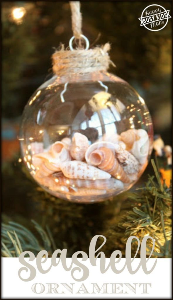 Seashell filled christmas ornaments