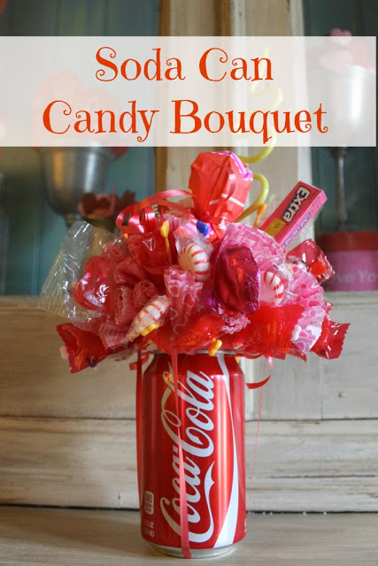 Soda can candy bouquet
