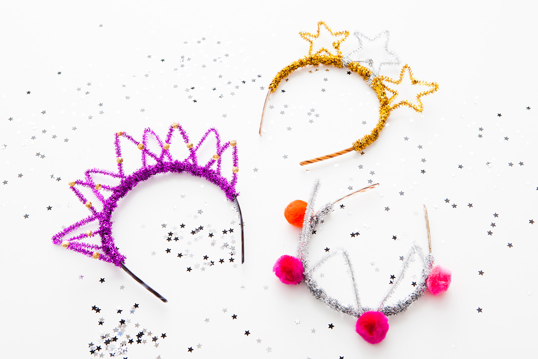 Sparkly pipe cleaner hairband tiaras