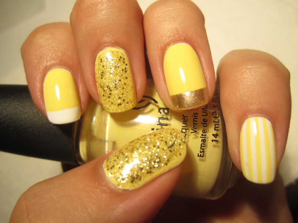 Yellow, gold, and white contrasting patterns