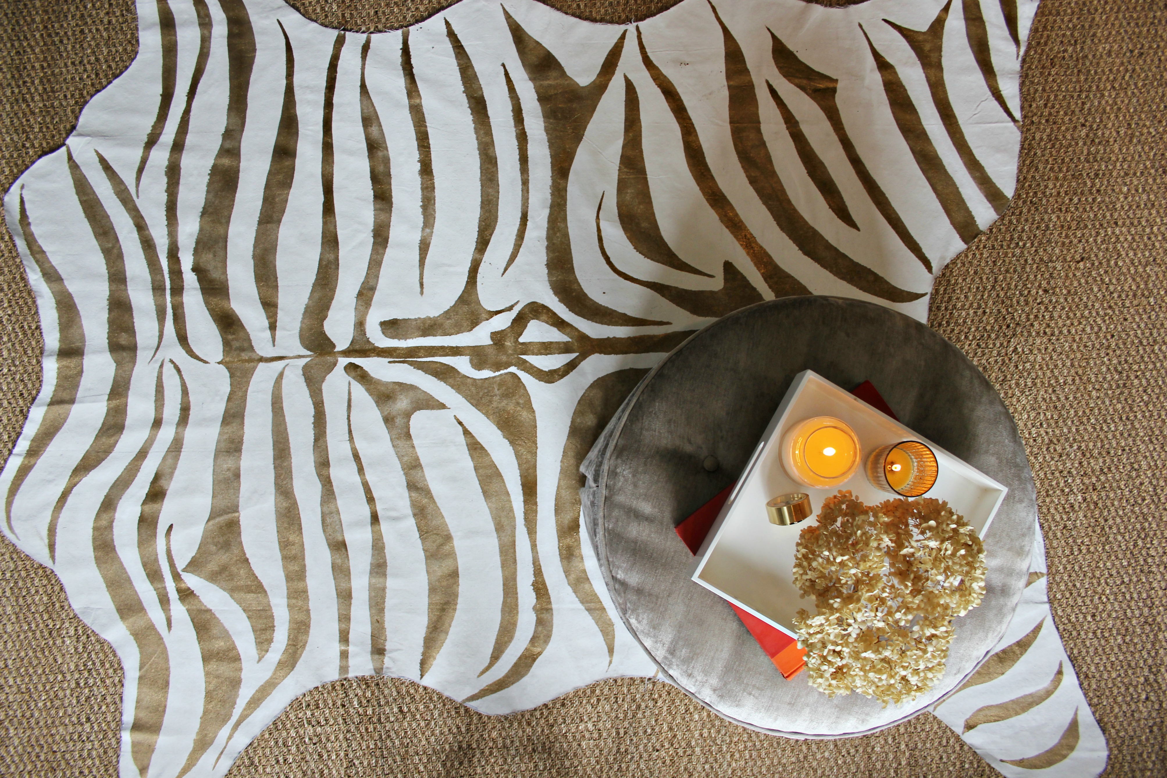 Diy zebra rug hero