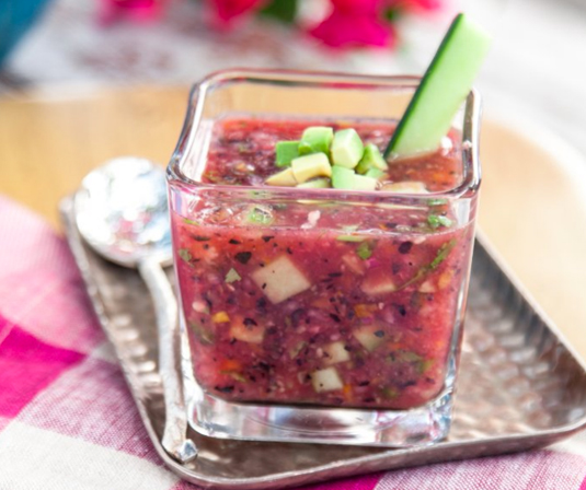 Blueberry watermelon gazpacho