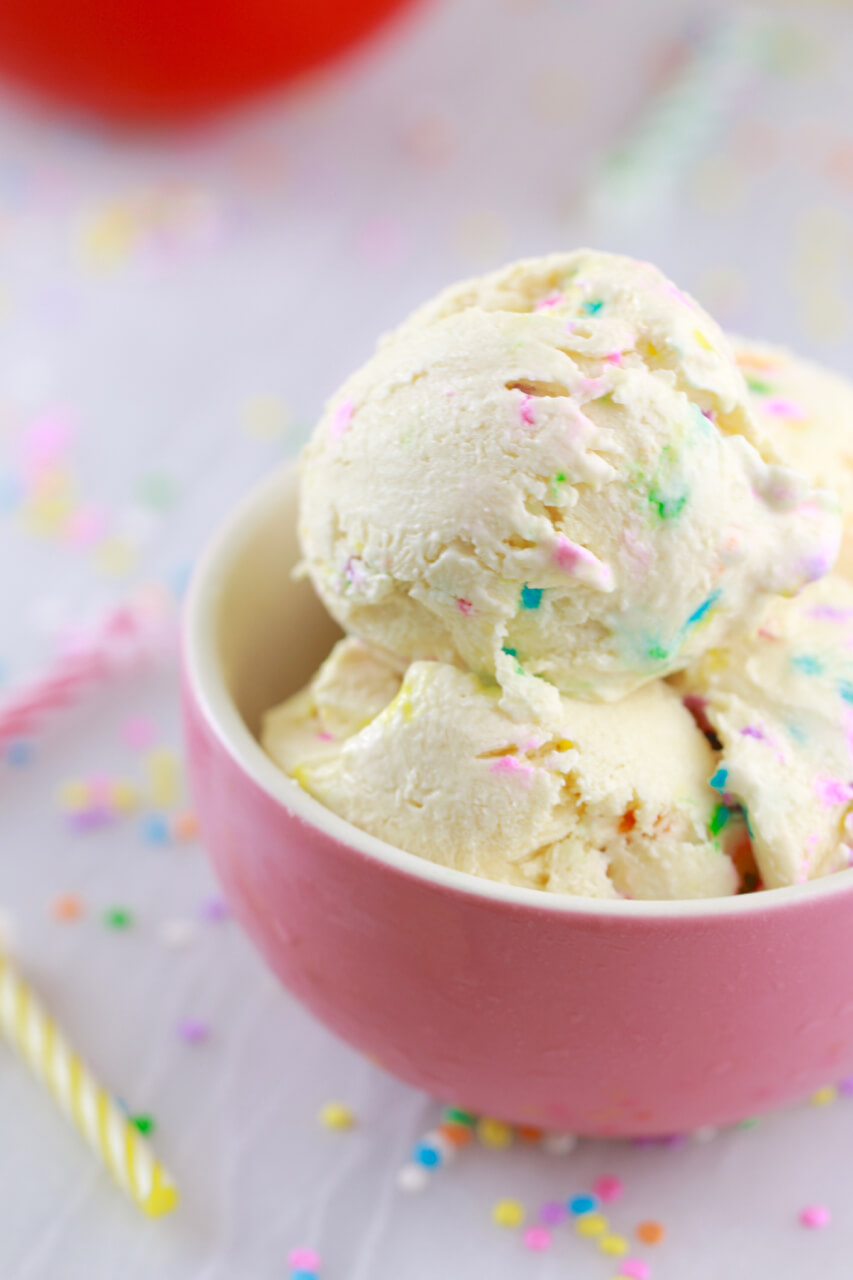 Cake batter frozen yogurt