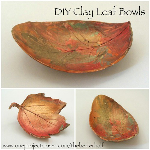 Diy clay leaf bowls
