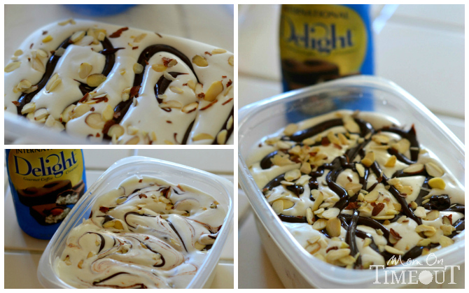 Homemade almond joy ice cream