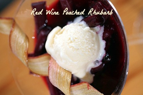 Red wine poached rhubarb