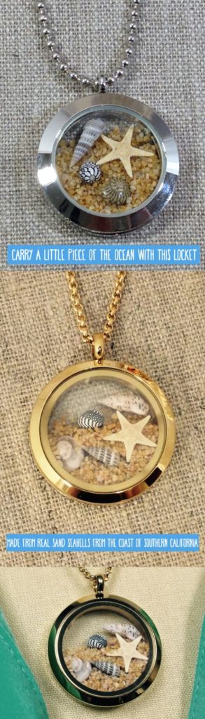 Sand filled seashell pendant