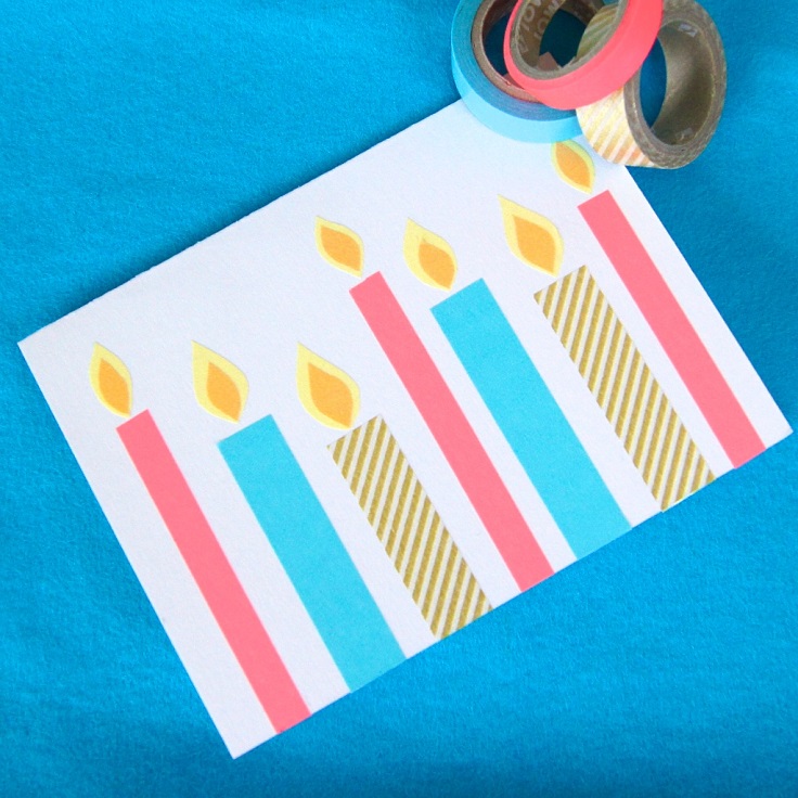 Washi tape candle card