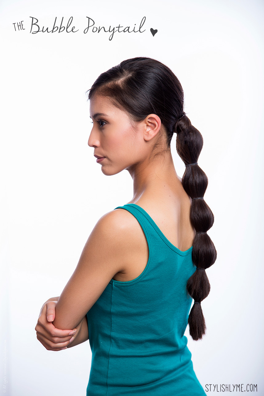 Bubble Ponytail Hairdo for Long Hair